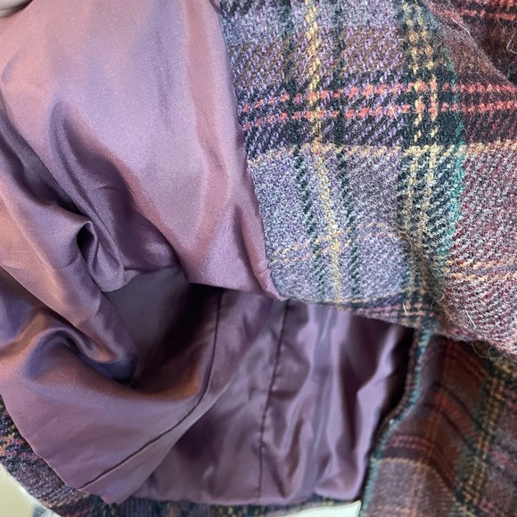 Mods International (Victoria’s Secret) Purple Plaid Peacoat - Size Medium - Picture 2 of 3